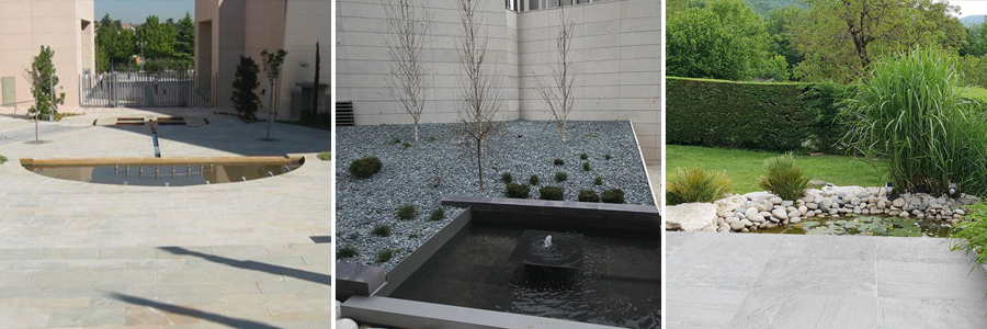 landscaping projects of stone and water spaces
