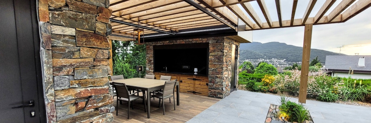 Recubrimiento exterior filita en vivienda montaña