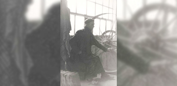 trabajador de pizarra antiguo