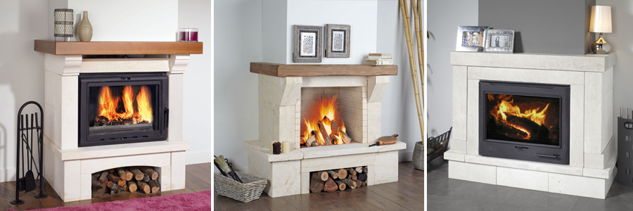 piedra natural colores claros caliza chimenea