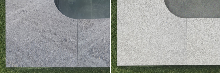 coronación piscina filita y caliza arenadas