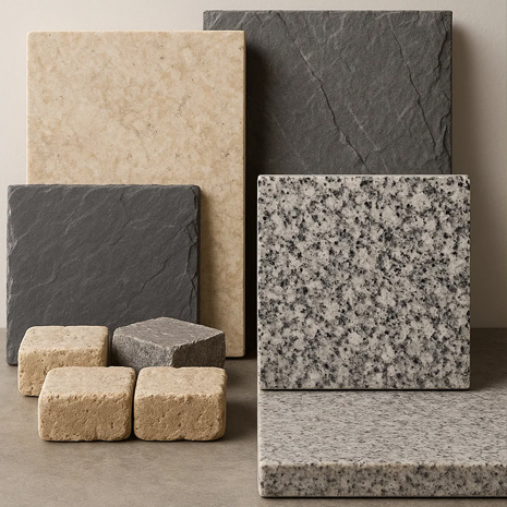 diferentes formatos y tipos de piedra natural