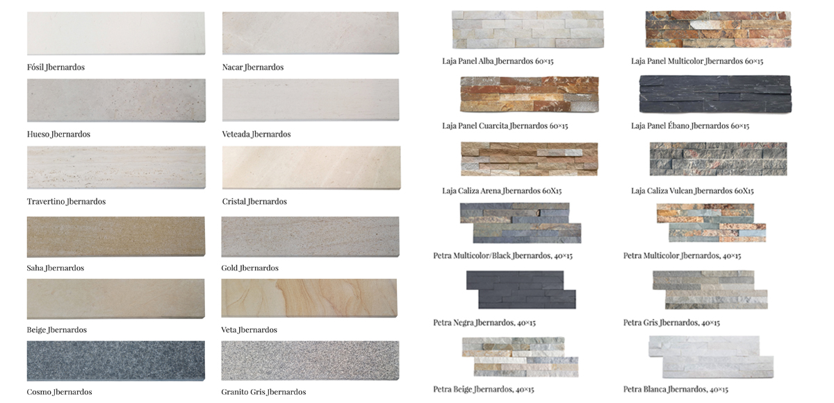 muestrario piedras y lajas