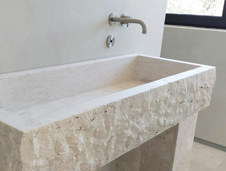 LAVABO CALIZA HUESO NATURPIEDRA PIEZAS A MEDIDA
