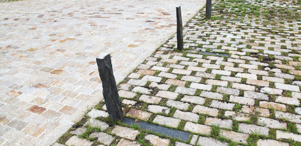 piquetes y adoquines de piedra natural para jardín